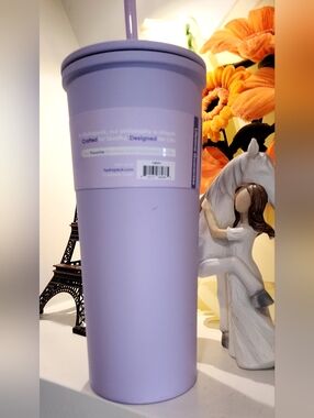 Matte Lavender Insulated Tumbler with Straw - Everyday Hydration